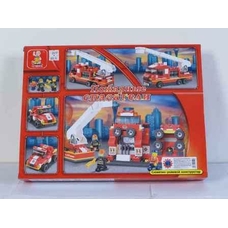 Конструктор SLUBAN 620035 / M 38 B 0223 (24шт) пожежні рятувальники, 363 дет, в кор-ке, 38,5-29-6см