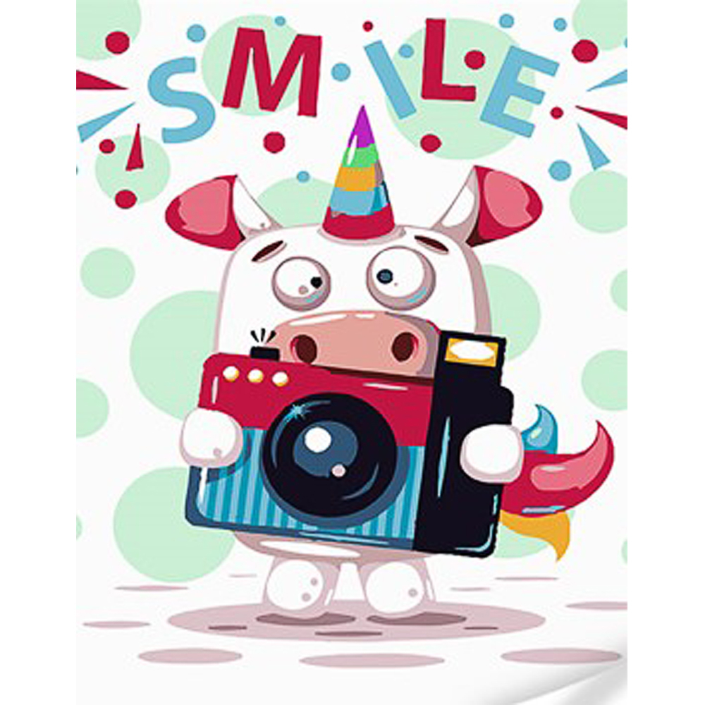 Фото, Видеообзоры картина за номерами strateg преміум smile з лаком та з рівнем розміром 30х40 см (ss1068)