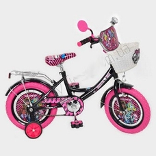 Велосипед дитячий мульт 16д. P 1657 MH-P (1шт) MH, корзина, фігурні педалі, рожева гума,115-89-56см
