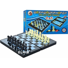 Шахмати 8899 3в1 шашки нарди у коробці