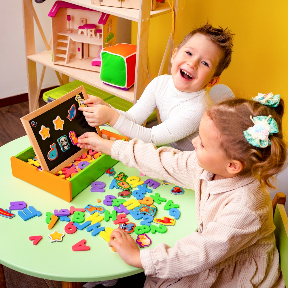 Фото, Видеообзоры магнітний набір 2 в 1 «абетка та математика» в дерев'яній коробці vt5411-17