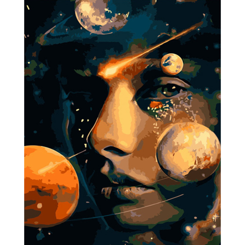 Фото, Видеообзоры картина за номерами strateg преміум обличчя всесвіту розміром 40х50 см (gs685)