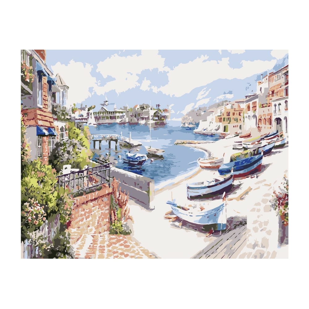 Фото, Відеоогляди картина за номерами strateg преміум літній міський пейзаж з лаком розміром 40х50 см va-0231