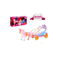 Карета ZYB-B 0199-1 (24шт) кукла, лошадь ходит, звук, на бат-ке, в кор-ке, 44-13,5-22см
