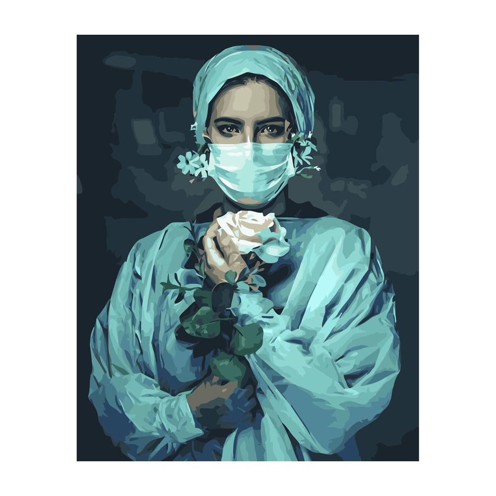 Фото, Відеоогляди картина за номерами strateg преміум лікар з лаком розміром 40х50 см va-2843