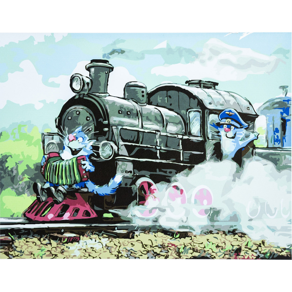 Фото, Відеоогляди картина за номерами strateg преміум веселі машиністи з лаком розміром 30х40 см ss-3685