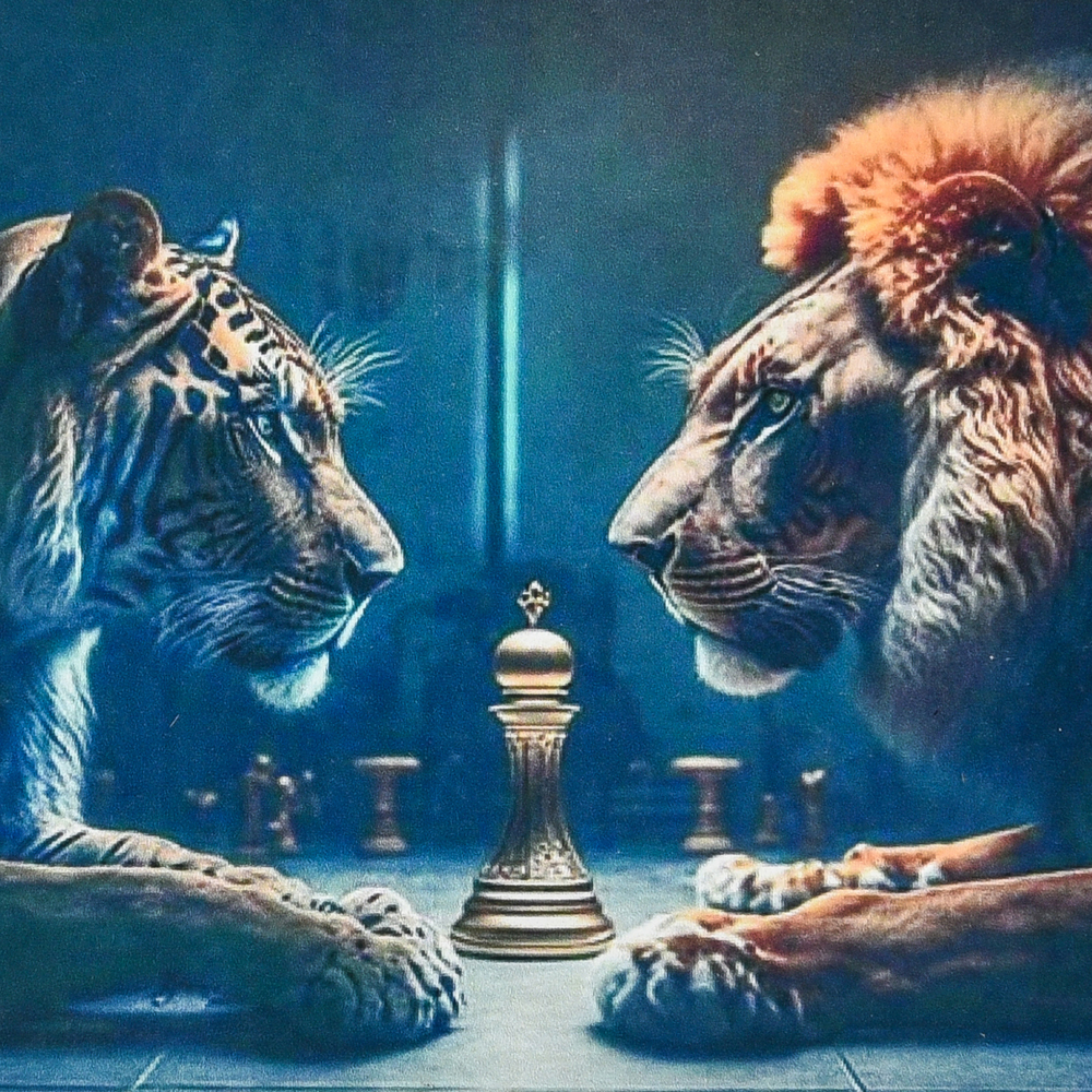 Фото, Видеообзоры алмазна мозаїка strateg преміум тигр з левом розміром 30х30 см (hee13830)