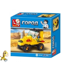 Конструктор SLUBAN M38-B0120 (64шт) город, трактор, фигурка, 70дет, в кор-ке, 14,5-14,5-4,5см