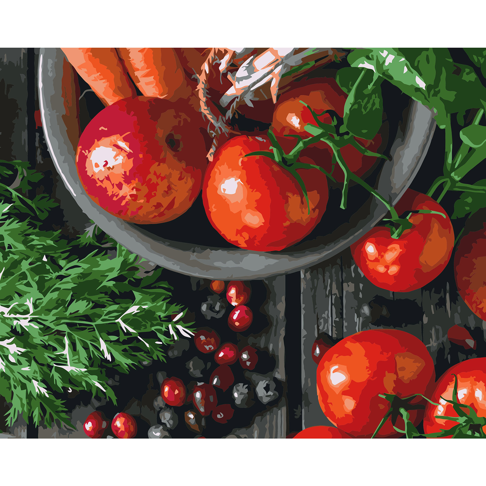 Фото, Відеоогляди картина за номерами strateg преміум відтінки червоного з лаком розміром 40х50 см va-3204