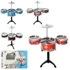 Барабанна установка 3301-3-5-9 (36шт) 3шт, палочки 2шт, 4вида, в кор-ке, 28-18-9см