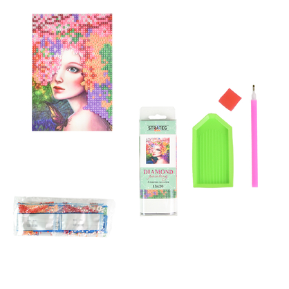 Фото, Видеообзоры алмазна мозаїка strateg преміум квітуча красуня без підрамника розміром 10х15 см (yab12082)