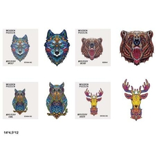 Деревяні пазли А4 031/034/028/041 тварини вовк/сова/ведмідь/олень 4в 150 дет. кор 14*4,5*12 Деревяні пазли А4 031/034/028/041 тварини вовк/сова/ведмідь/олень 4в 150 дет. кор 14*4,5*12