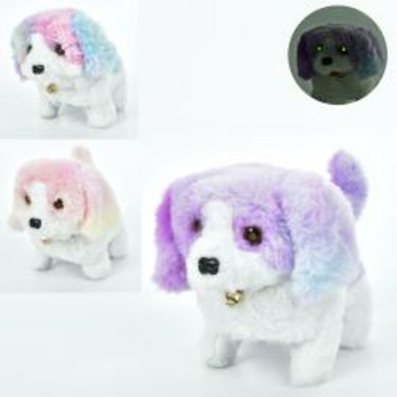 М'яка іграшка МР2319 (48шт) собака, 16см, рухає головою, звук, ходить, рухає хвостом, 3 кольори