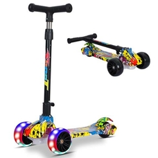 Самокат дитячий з безшумними колесами і складною ручкою, Чорний 806943