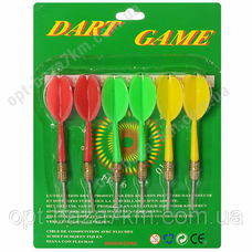 Дротики M 3006 (72шт) с иглой, 6шт, 11см, 3цвета, на листе,15,5-20,5-2см