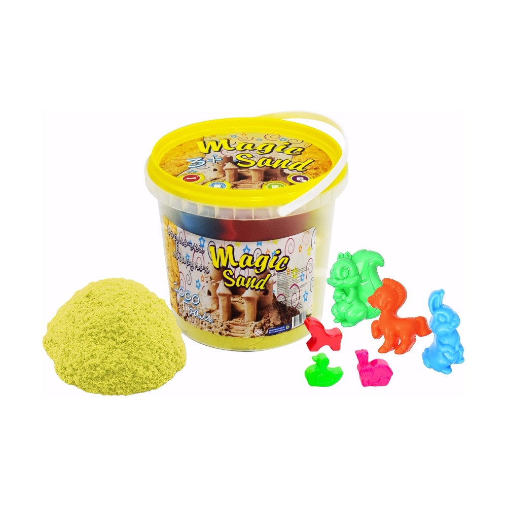 Фото, Відеоогляди кінетичний пісок strateg magic sand жовтий у відрі 1 кг (372-6)