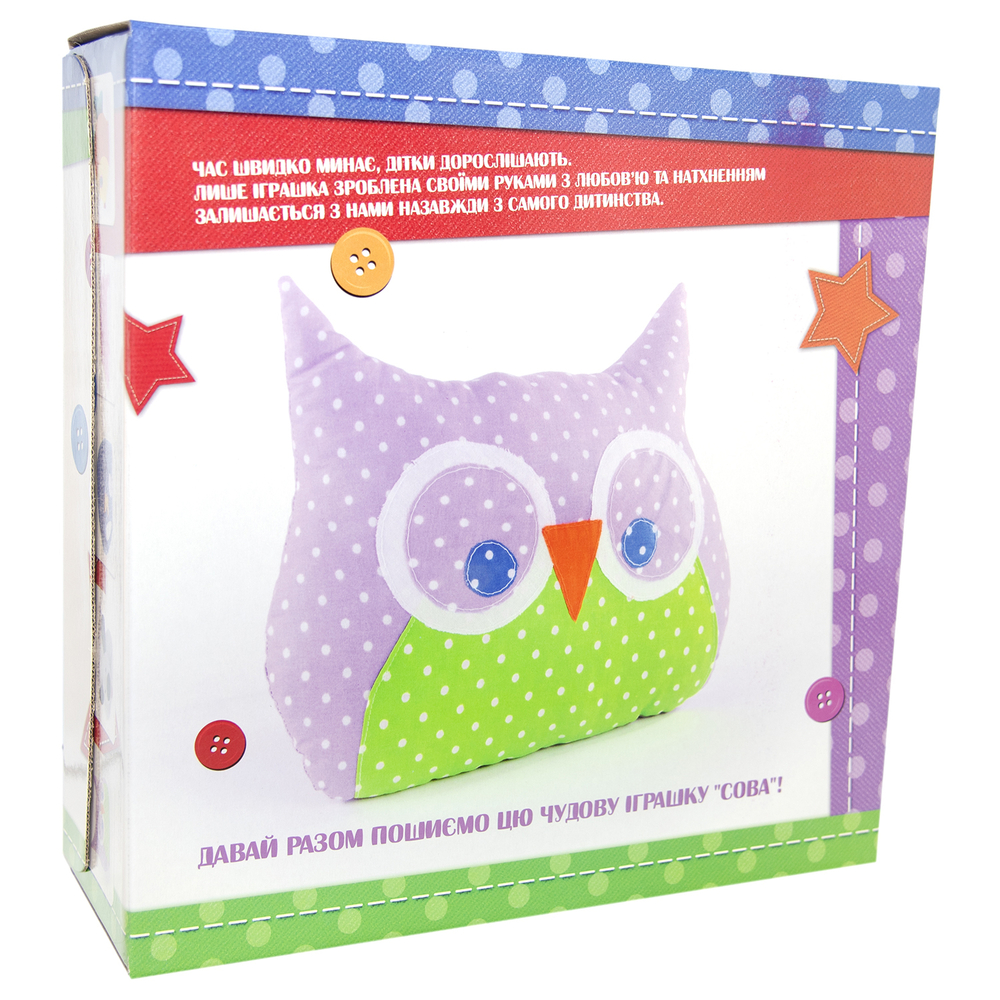 Фото, Видеообзоры набір для творчості strateg шиємо самі сова українською мовою (іп-01)