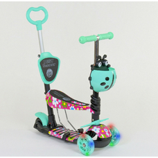 Самокат 5в1 43702 (1) Best Scooter, АБСТРАКЦИЯ, PU колеса, ПОДСВЕТКА КОЛЕС, в коробке [Коробка]