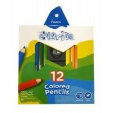 Олівці 1450-12CB 12 цветов треугольные Jumbo с точилкой, Colorite,  Marco