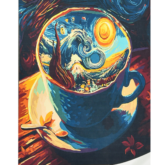 Картина за номерами Strateg   Світ у чашці розміром 50х50 см (AA003)
