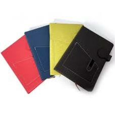 Блокнот шкірзам, А5, 98арк, кліт, на кнопці, з карманом 140019