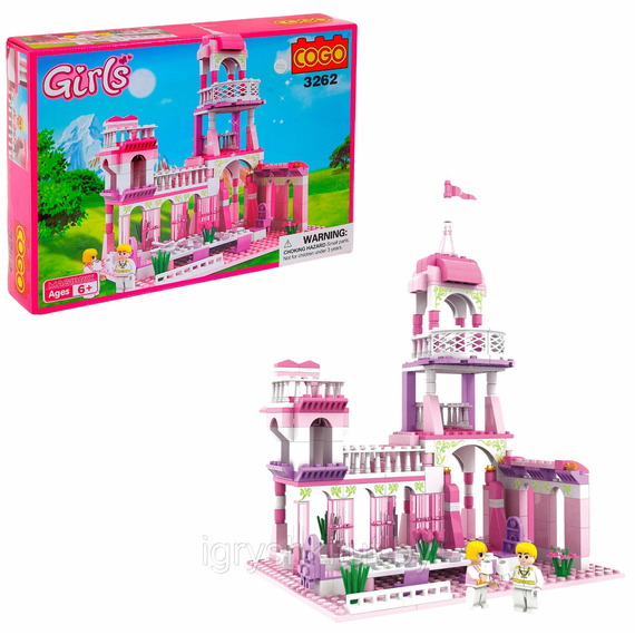 Конструктор COGO 3262 Замок принцеси Рожевий/Білий 254 деталей