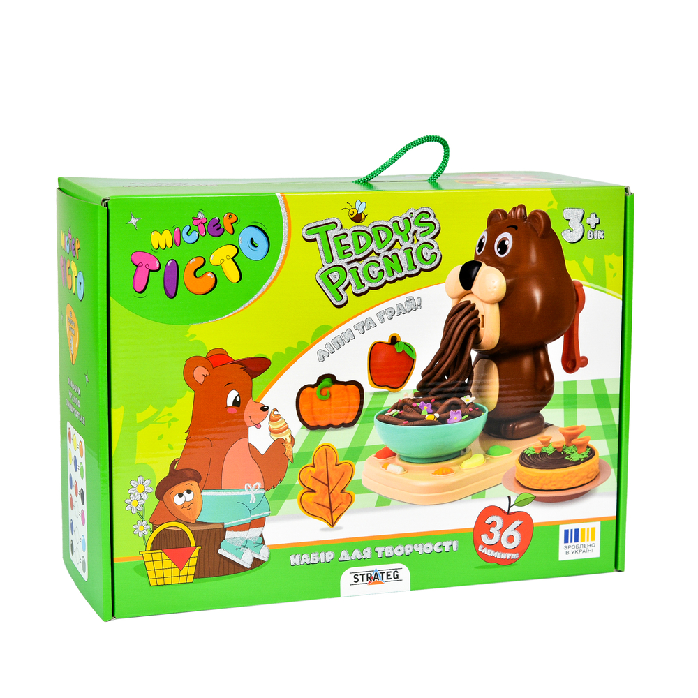 Фото, Видеообзоры набір для творчості містер тісто teddy's picnic strateg українською мовою (41033)