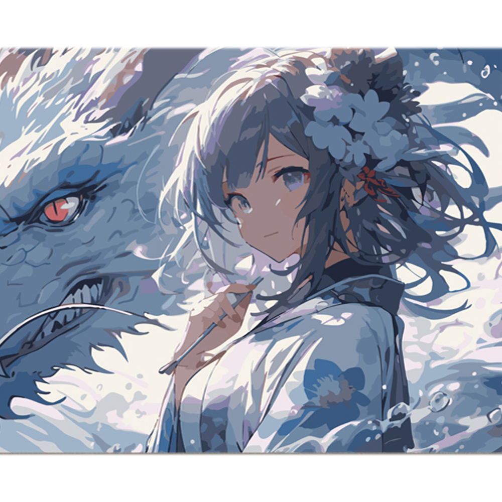 Фото, Відеоогляди картина за номерами strateg дракон і дівчинка аніме  на кольоровому фоні розміром 40х50 см (mz030)