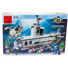 Конструктор BRICK 816 (22шт) субмарина, 382 дет, в кор-ке, 41-28-6см