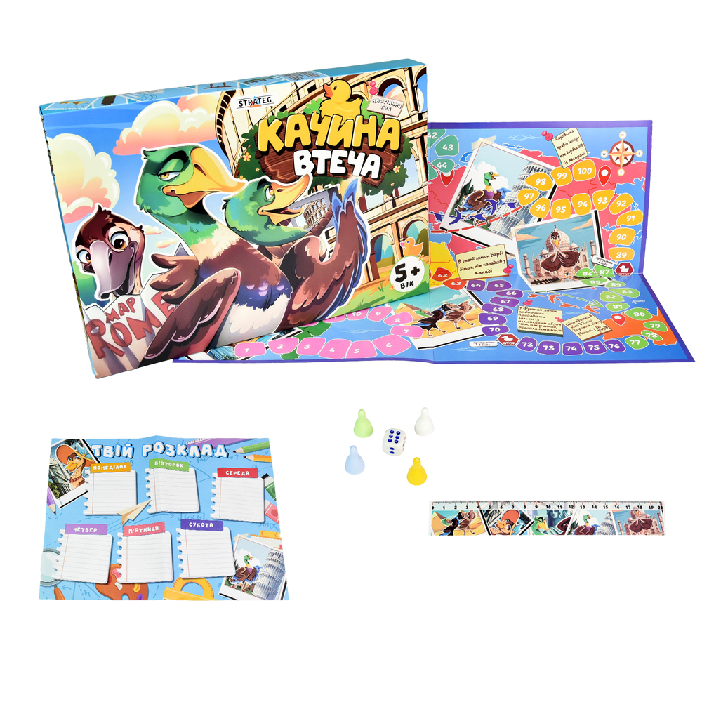 Фото, Відеоогляди настільна гра strateg  качина втеча українською мовою (30608)
