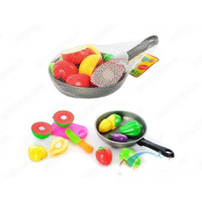 Продукти 3013 C (96шт) на липучці, досточка, ножик, в сковорідці, 2 вида, в сітці, 31-18-4см