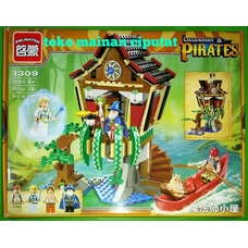 Конструктор BRICK 1309 (20шт) пиратская серия, 4 фигурки, 506дет, в кор-ке, 30-40-6 см