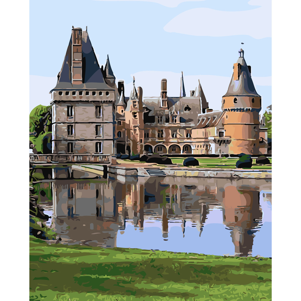 Фото, Відеоогляди картина за номерами strateg преміум маєток на озері з лаком розміром 40х50 см sy6157