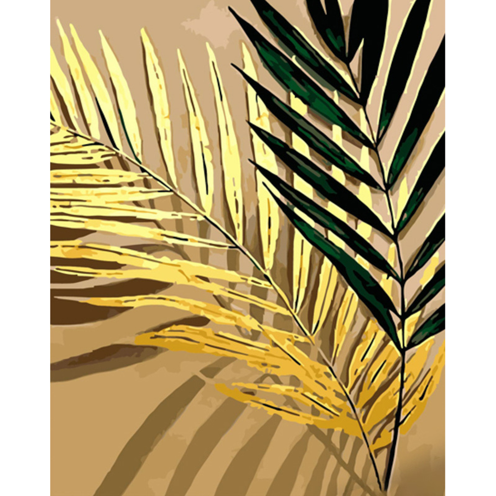 Фото, Відеоогляди картина за номерами strateg преміум золоте та зелене з лаком та з рівнем розміром 40х50 см (gs1435)