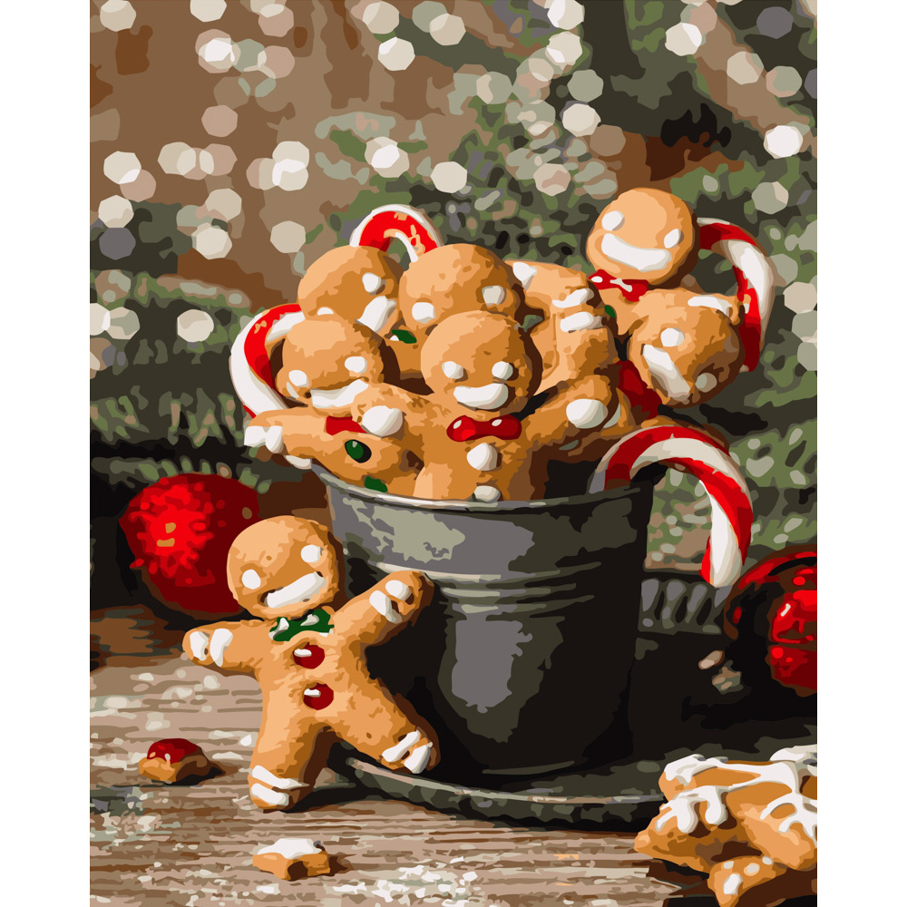 Фото, Відеоогляди картина за номерами strateg преміум імбирне печиво розміром 40х50 см (gs471)