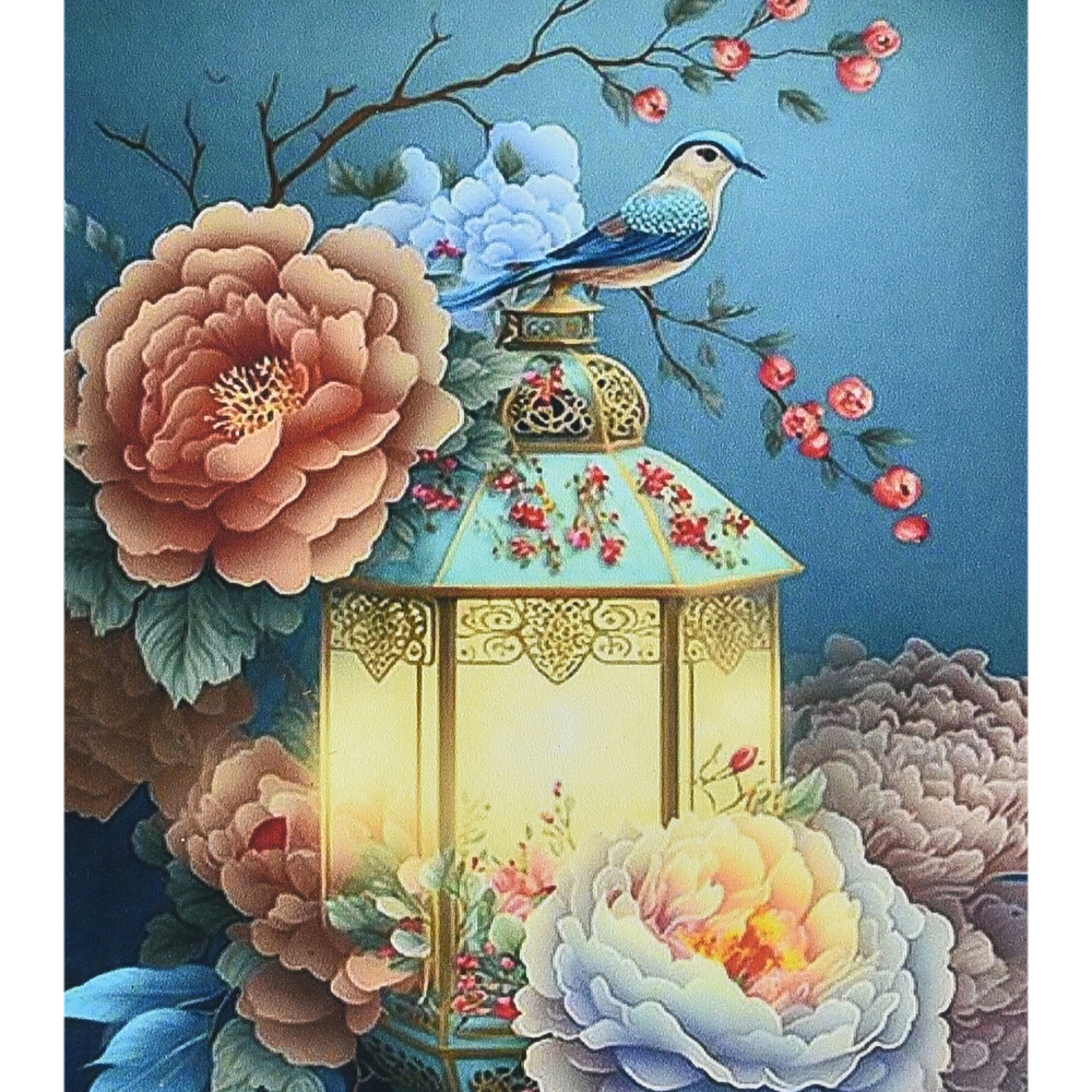 Фото, Відеоогляди алмазна мозаїка strateg преміум вінтажний ліхтар розміром 30х40 см (heg88141)