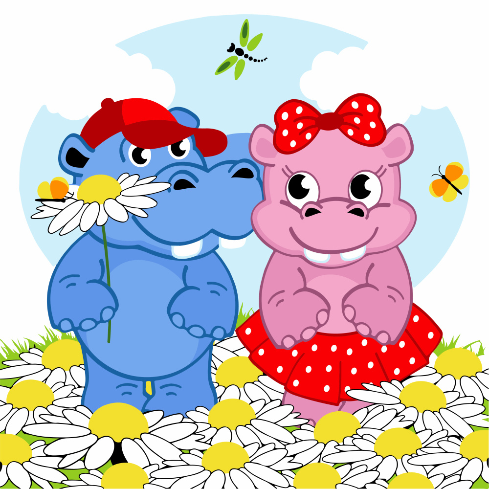 Фото, Видеообзоры картина за номерами strateg преміум кохання бегемотів з лаком та з рівнем розміром 30х30 см (es-0807)