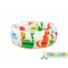 Басейн 57106 (12шт) динозавры, 33л, 61-22см, ремкомпл, надув дно, в кор-ке,17-14,5-5,5см