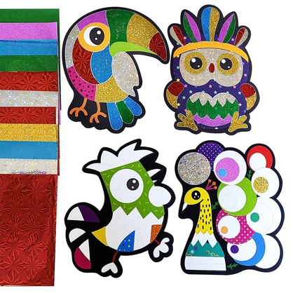 Фото, Видеообзоры набір для творчості з фольгою «foil craft. птахи» vladi toys vt4433-12