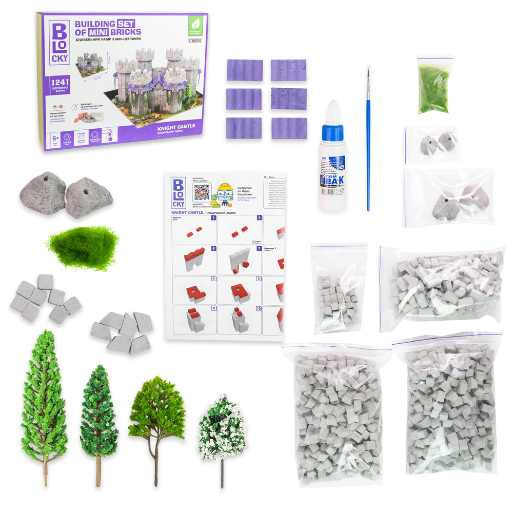 Фото, Видеообзоры будівельний набір для творчості з міні-цеглинок blocky лицарський замок strateg (31005)