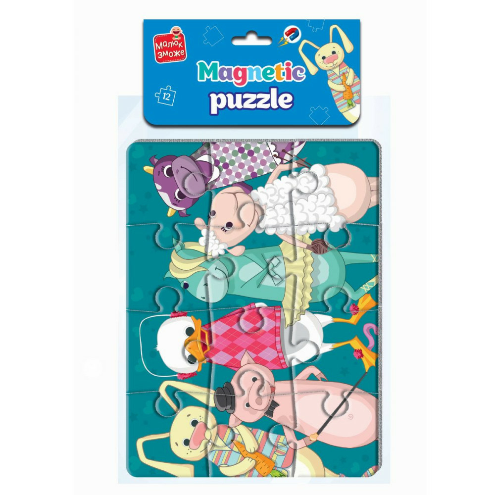 Фото, Відеоогляди магнітні пазли а5 «звірята» vt3301-01