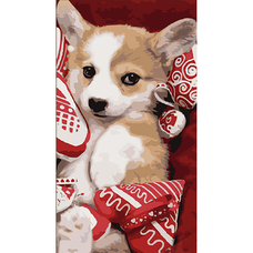 Картина за номерами Strateg Песик з м'якими сердечками розміром 50х25 см (WW234) Картина за номерами Strateg Песик з м'якими сердечками розміром 50х25 см (WW234)