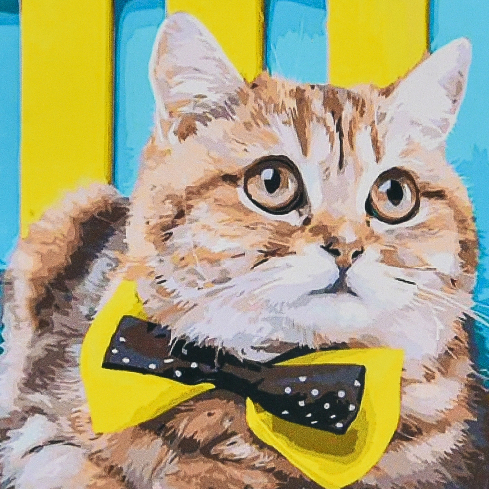 Фото, Відеоогляди алмазна мозаїка strateg преміум кіт у святковому настрої розміром 30х30 см (hee16316)