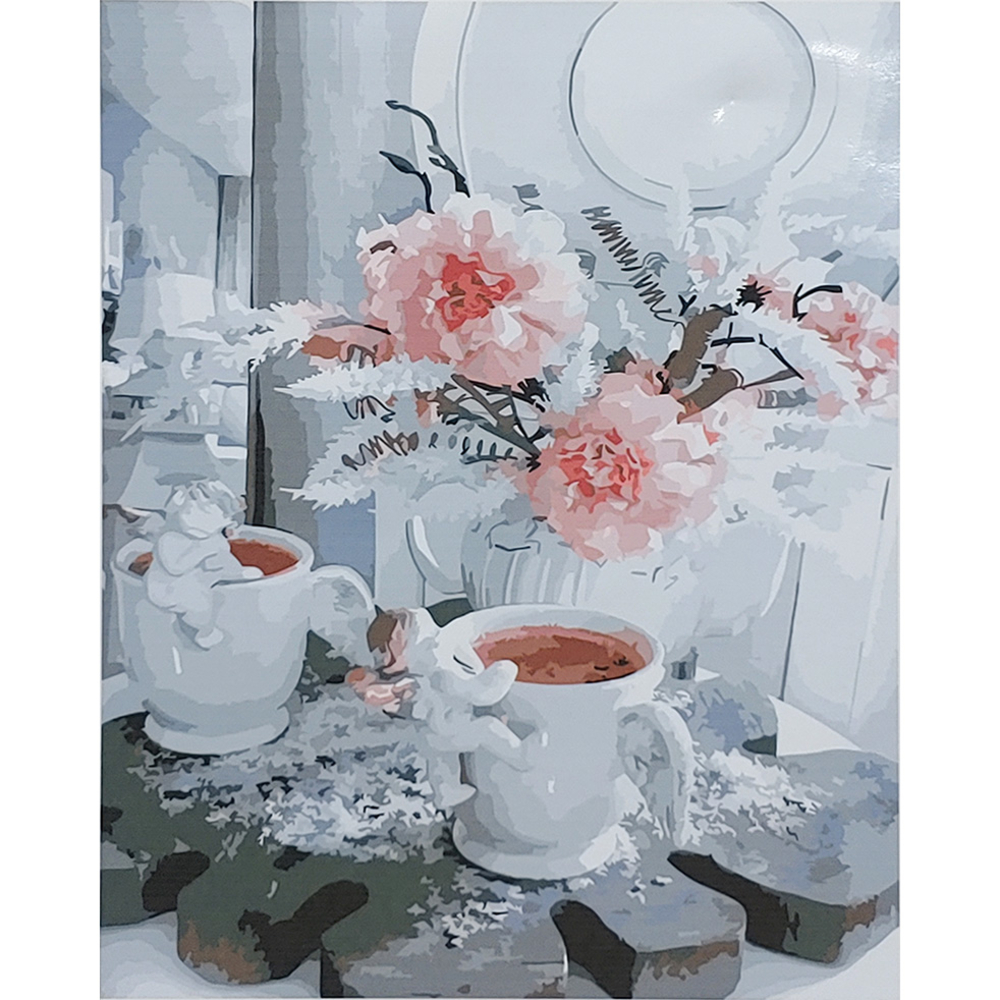 Фото, Відеоогляди картина за номерами strateg преміум сніданок на двох з лаком розміром 40х50 см (sy6863)