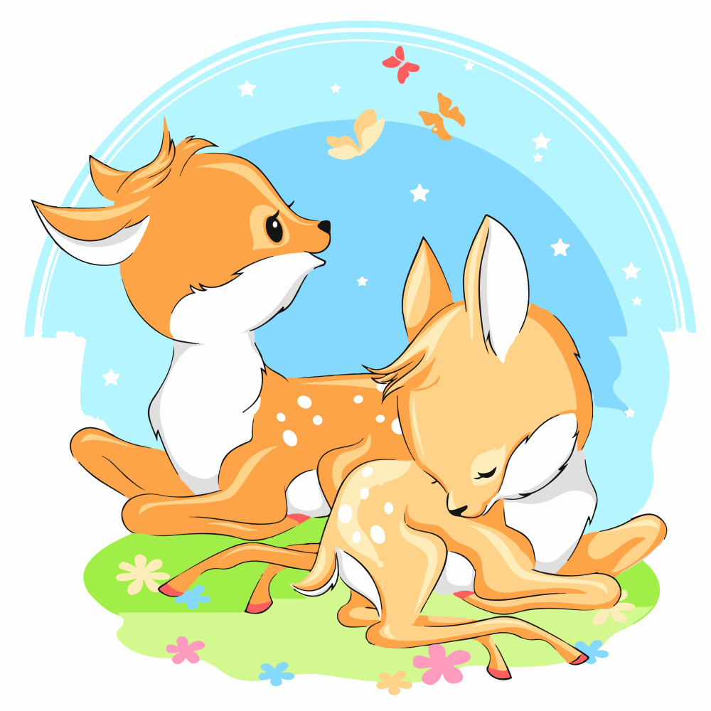 Фото, Відеоогляди картина за номерами strateg преміум сімейство оленят з лаком та з рівнем розміром 30х30 см (es-0859)