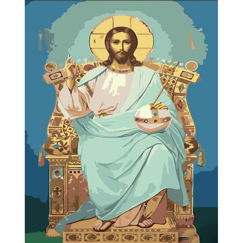 Фото, Видеообзоры картина за номерами strateg преміум спас всемилостивий з лаком розміром 30х40 см (ss6762)