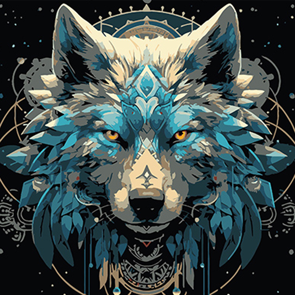 Фото, Видеообзоры картина за номерами strateg преміум портрет вовка в мистецькому стилі на чорному фоні розміром 40х40 см (av4040-56)