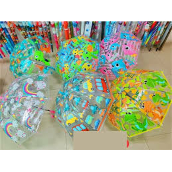 Парасолька С66360 (60) 6 видів, прозорий купол, д=74см, свисток