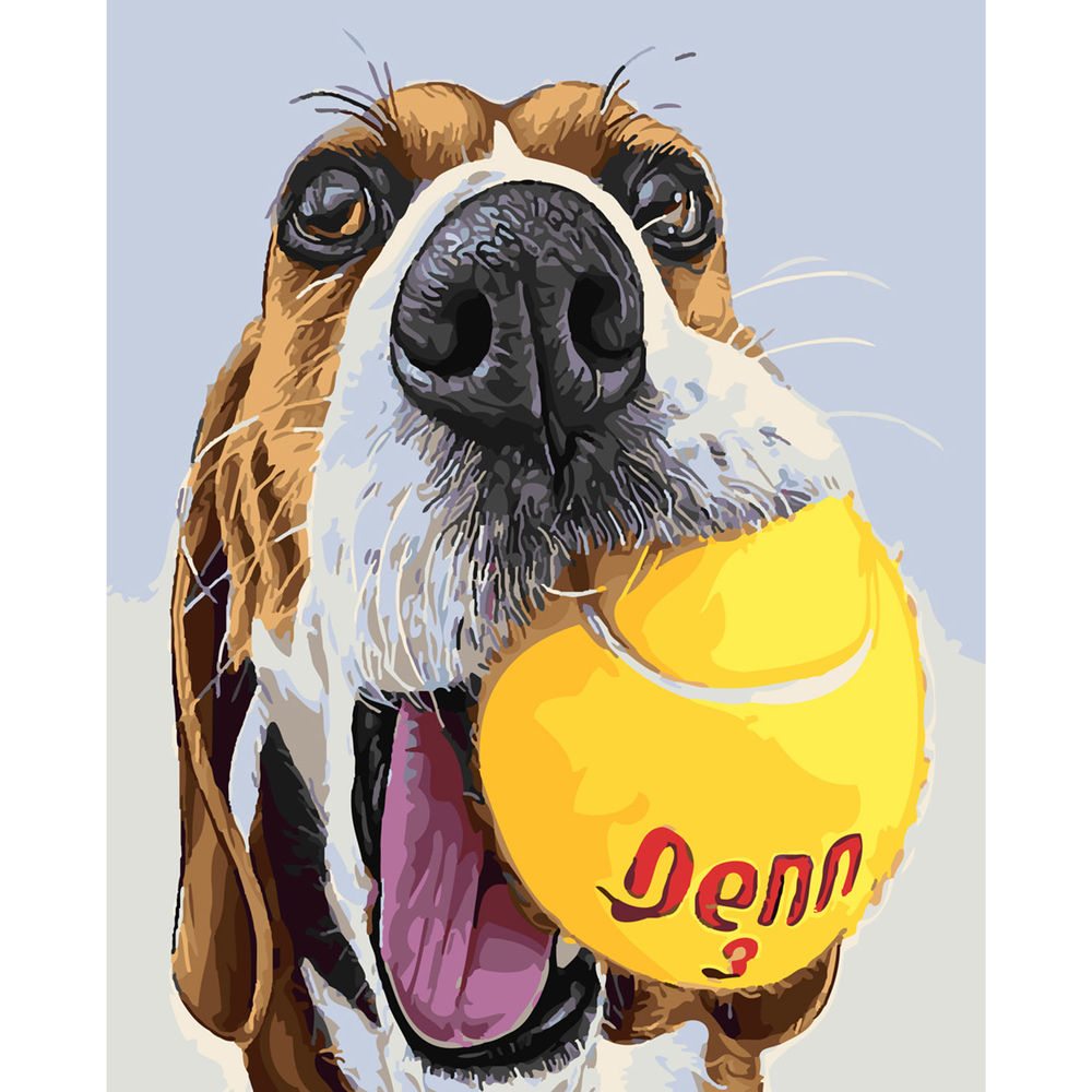 Фото, Видеообзоры картина за номерами strateg преміум грайливий пес з лаком розміром 40х50 см sy6098