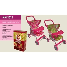 Коляска MM-1012 (4шт) 2 цвета, летняя, ручка регул-ся, столик, в цв/кор, р-р 61,5*58,5*33,5см